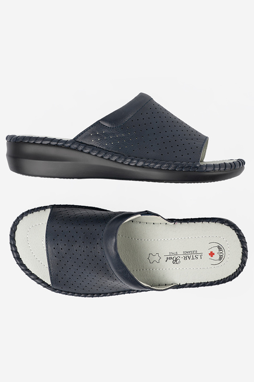 Šlepetės su odiniais įdėklais mėlynos...