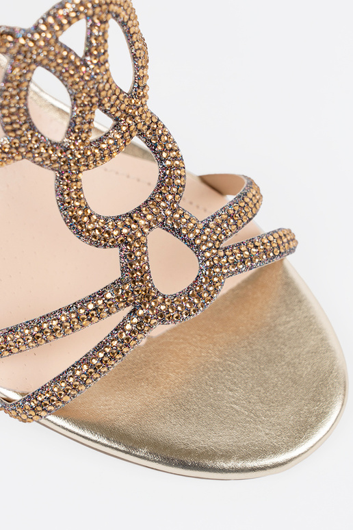 Aukso spalvos šlepetės ant kulno,...