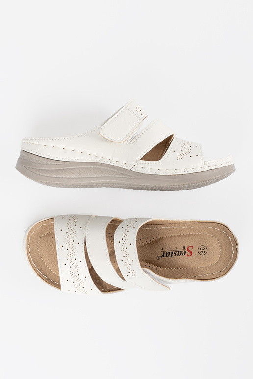 Šlepetės ant žemos platformos baltos...