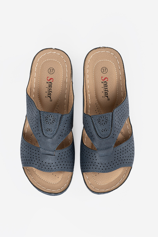 Patogūs šlepetės su įrangais mėlynos...