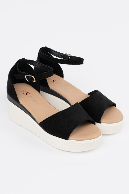 juodos spalvos sandalai moterų na...