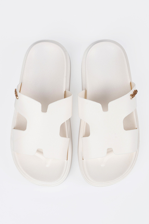 Šlepetės moterų baltos spalvos su... Šlepetės moterų baltos spalvos su...