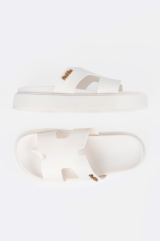 Šlepetės moterų baltos spalvos su... Šlepetės moterų baltos spalvos su...