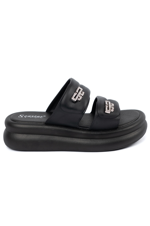 juodos spalvos Šlepetės moterų su...