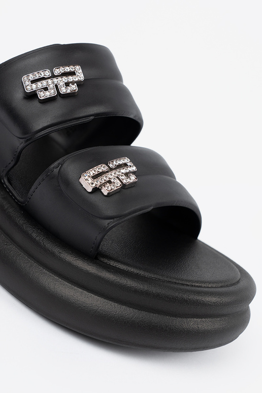 juodos spalvos Šlepetės moterų su...