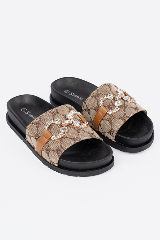 Juodos ir-rudos spalvos Šlepetės Juodos ir-rudos spalvos Šlepetės