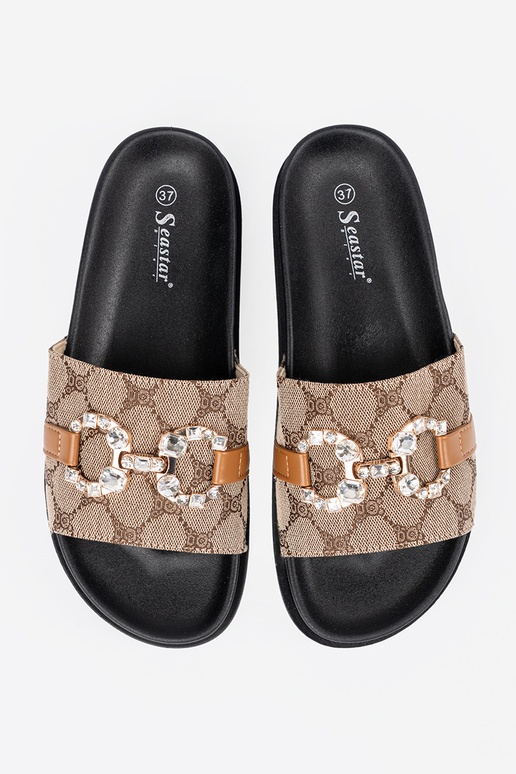 Juodos ir-rudos spalvos Šlepetės Juodos ir-rudos spalvos Šlepetės