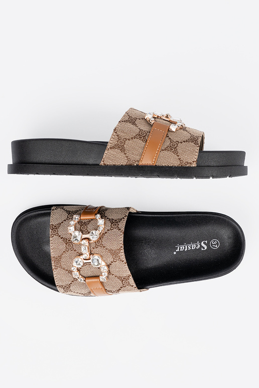 Juodos ir-rudos spalvos Šlepetės Juodos ir-rudos spalvos Šlepetės