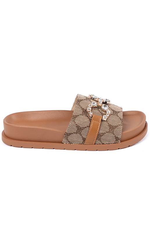 rudos spalvos Šlepetės ze zdobieniem