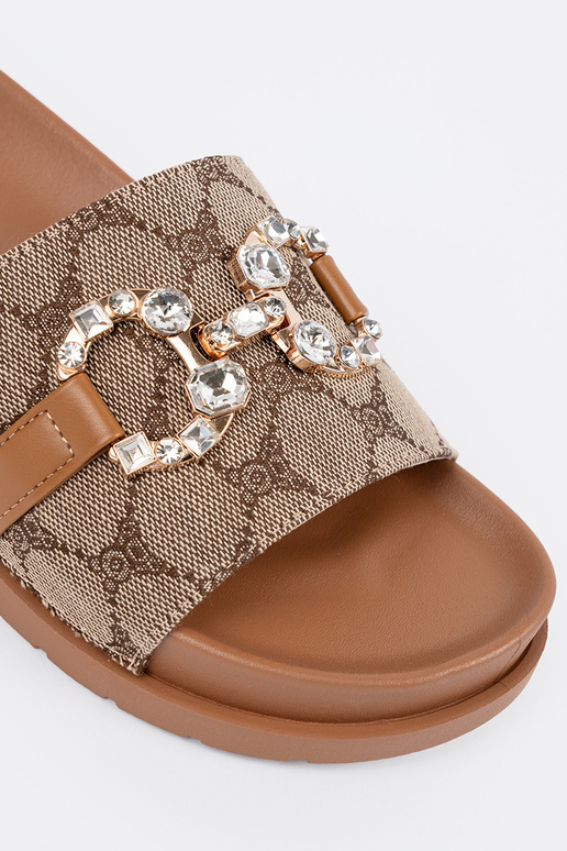 rudos spalvos Šlepetės ze zdobieniem