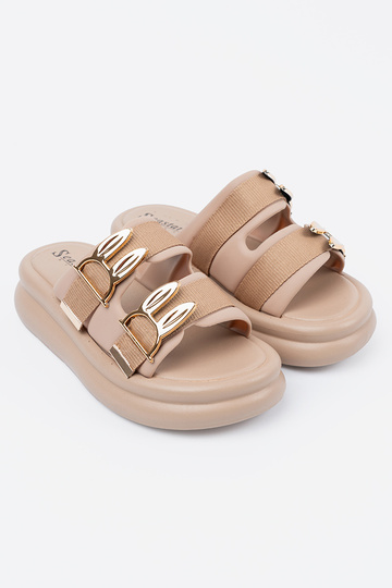 Smėlio spalvos šlepetės su... 2