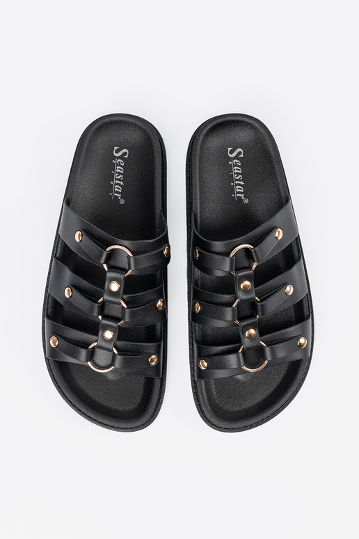 juodos spalvos Šlepetės moterų...