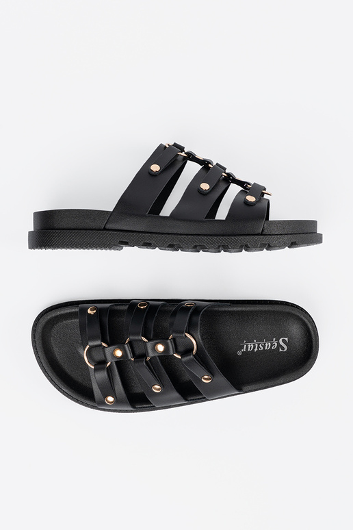 juodos spalvos Šlepetės moterų...