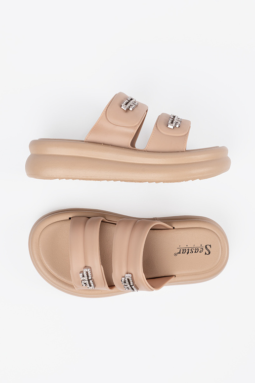 smėlio spalvos Šlepetės moterų su...