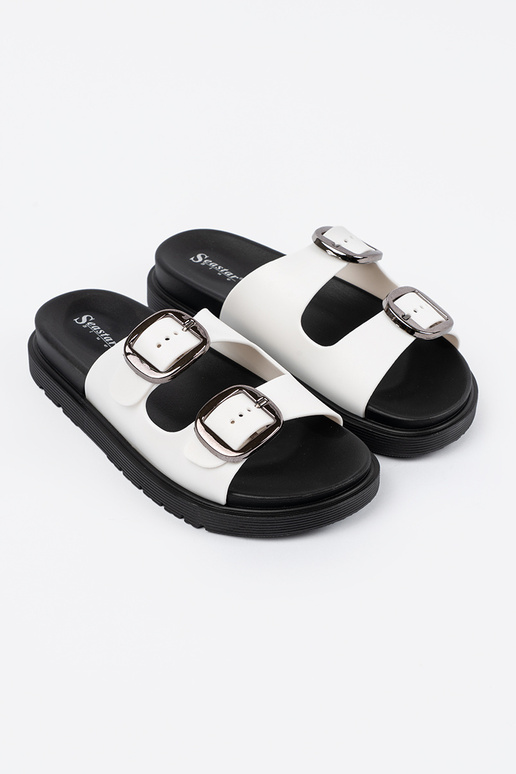 Baltos spalvos šlepetės su...