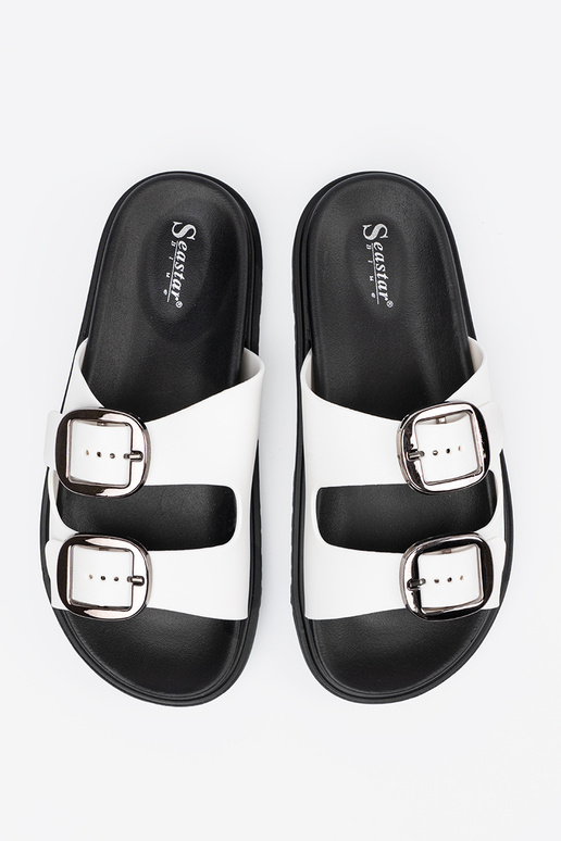 Baltos spalvos šlepetės su...