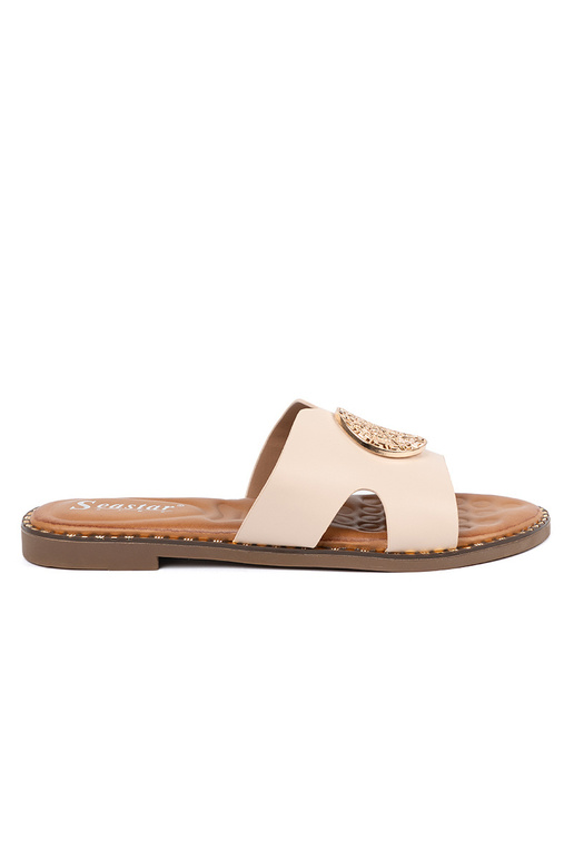 Šlepetės ryškiaismėlio spalvos su... Šlepetės ryškiaismėlio spalvos su...