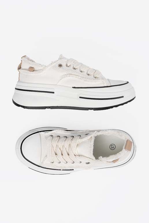 Baltos spalvos moteriški batai su...