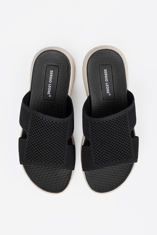 Juodos spalvos moteriškos šlepetės su...