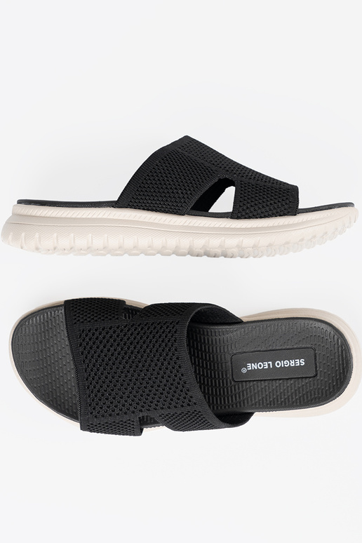 Juodos spalvos moteriškos šlepetės su...