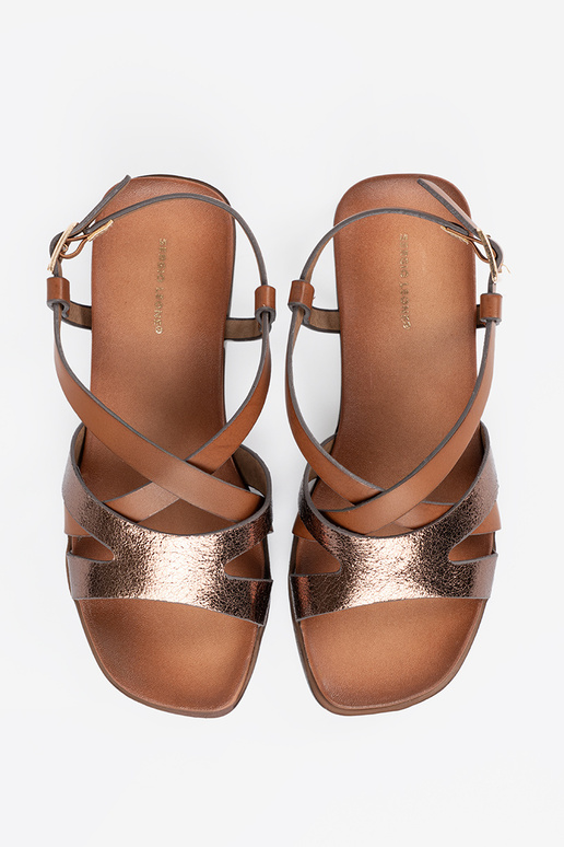 Rudos spalvos lygiapadžiai sandalai,...