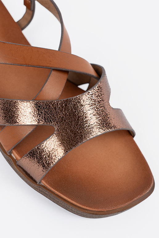 Rudos spalvos lygiapadžiai sandalai,...