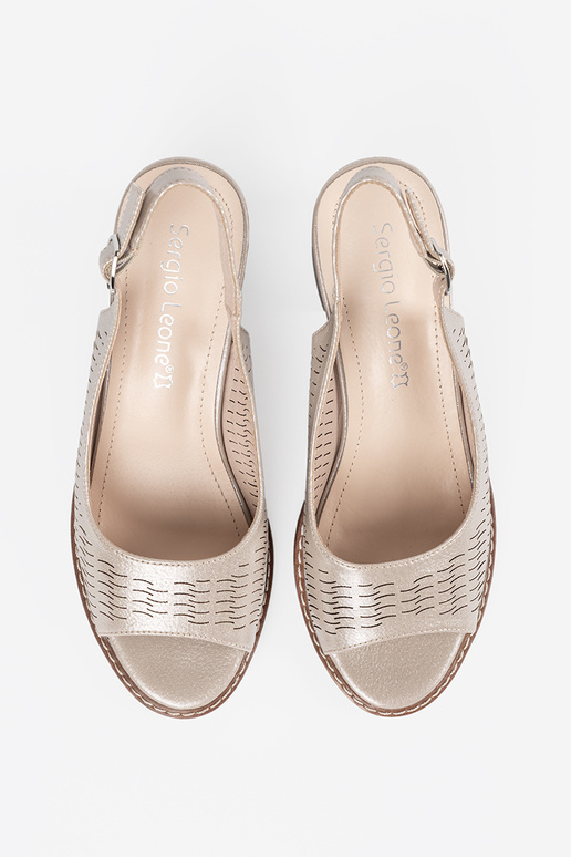 Auksinės spalvos moteriški bateliai...