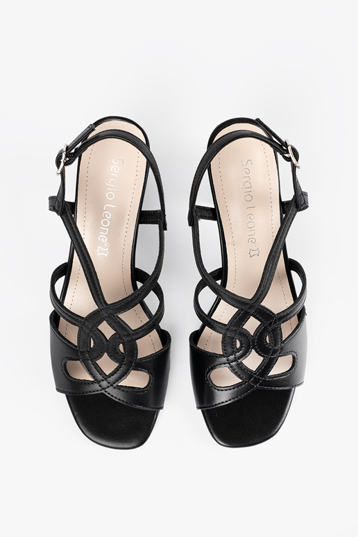 Juodos spalvos moteriški sandalai ant...