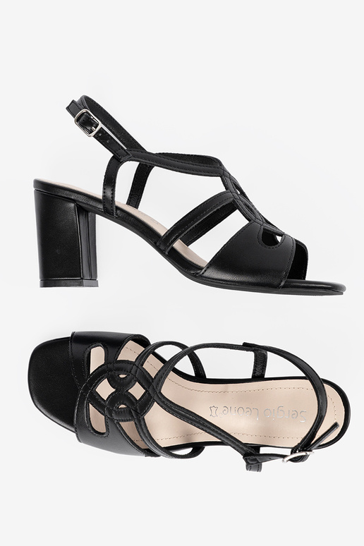 Juodos spalvos moteriški sandalai ant...