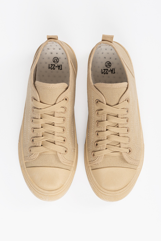 Žemi moteriški batai smėlio spalvos