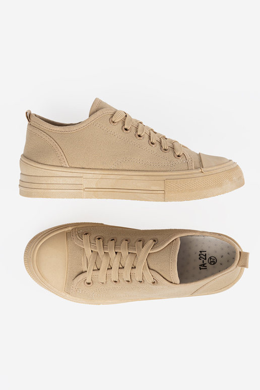 Žemi moteriški batai smėlio spalvos