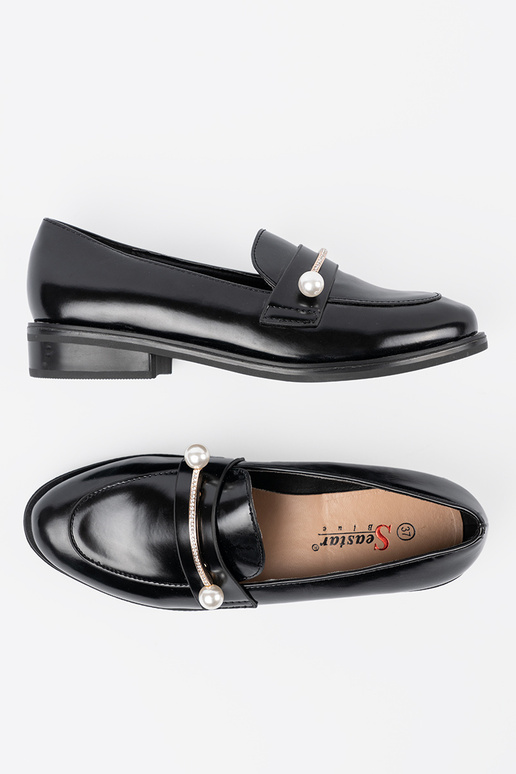 Juodos spalvos lakuoti mokasinai su...