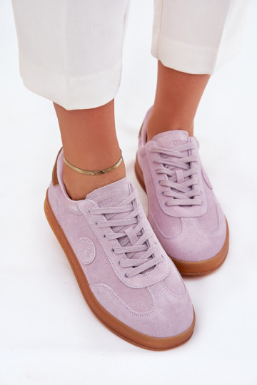 iš zomšos Sneakers modelio batai Moteriškas Big Star RR274850 HI-POLY SYSTEM Violetinės spalvos