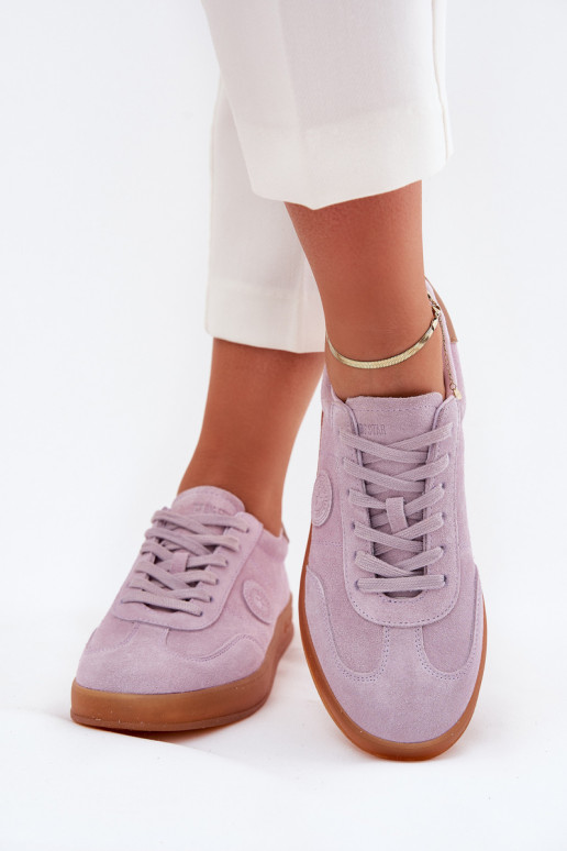 iš zomšos Sneakers modelio batai Moteriškas Big Star RR274850 HI-POLY SYSTEM Violetinės spalvos