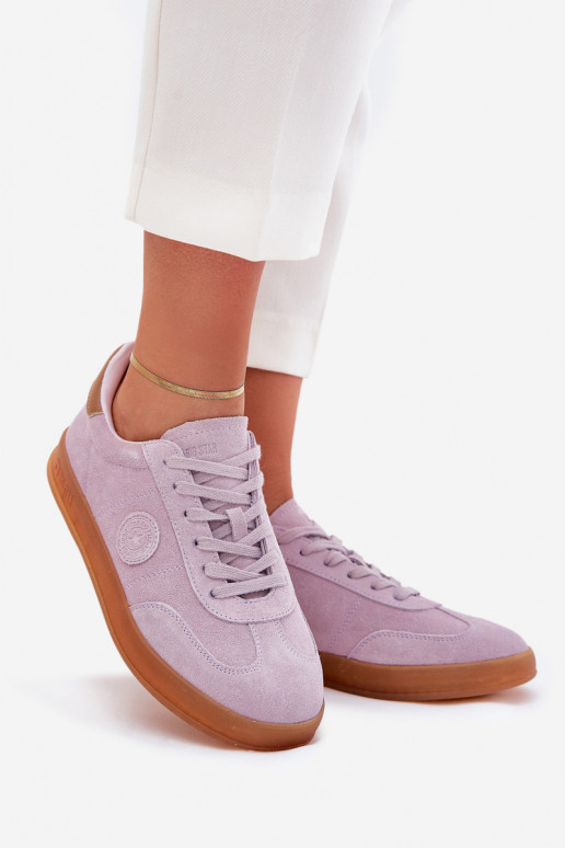 iš zomšos Sneakers modelio batai Moteriškas Big Star RR274850 HI-POLY SYSTEM Violetinės spalvos