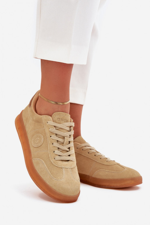 iš zomšos Sneakers modelio batai Moteriškas Big Star RR274849 HI-POLY SYSTEM smėlio spalvos