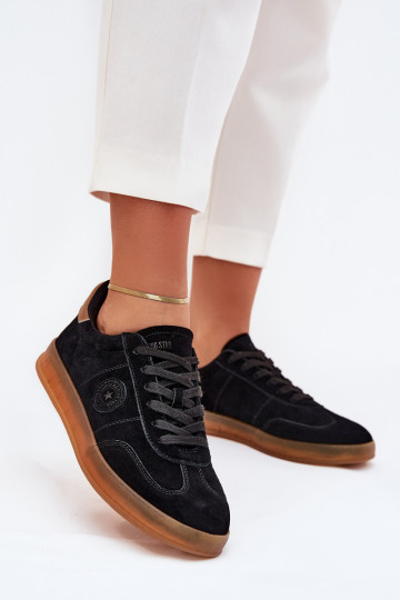 iš zomšos Sneakers modelio batai Moteriškas Big Star RR274851 HI-POLY SYSTEM juodos spalvos