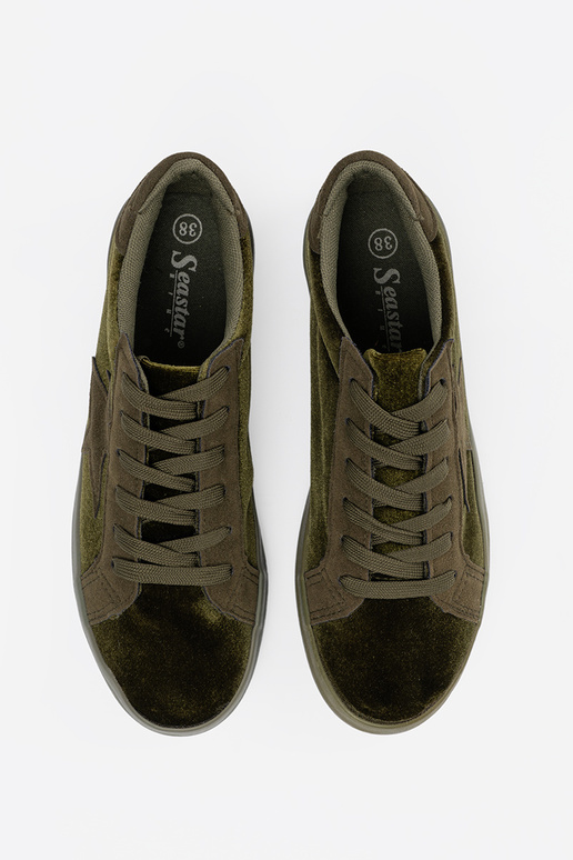 chaki spalvos Moteriški batai su žvaigždute chaki spalvos Moteriški batai su žvaigždute