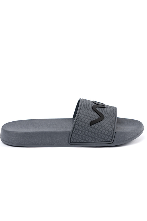 pilkos spalvos Šlepetės su užrašu