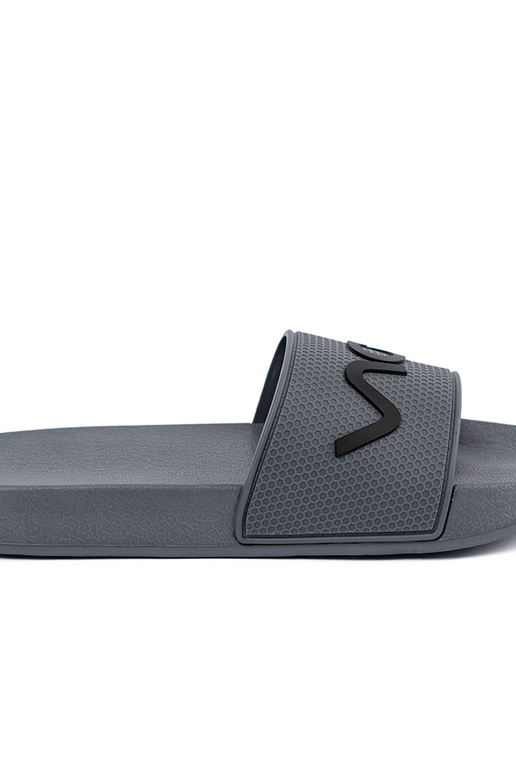 pilkos spalvos Šlepetės su užrašu