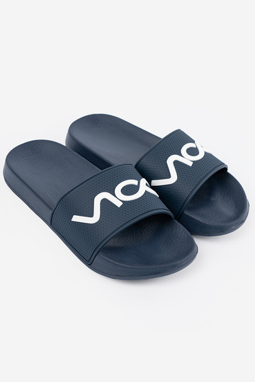 tamsiai mėlynos spalvos Šlepetės su užrašu