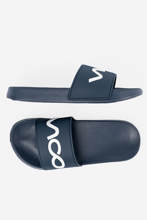 tamsiai mėlynos spalvos Šlepetės su užrašu