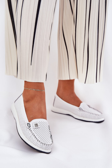 Oda moteriški mokasinai S.Barski LR51-673 baltos spalvos 2