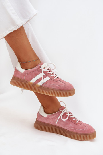 iš zomšos Sneakers modelio batai Moteriškas su platforma rožinės spalvos Venera