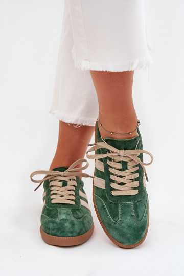 iš zomšos Sneakers modelio batai Moteriškas žalios spalvos Sirella