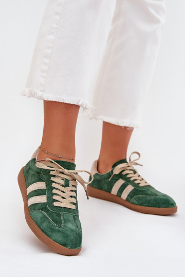 iš zomšos Sneakers modelio batai Moteriškas žalios spalvos Sirella 2