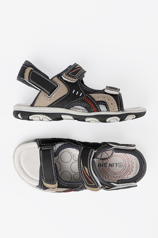 juodos spalvos sandalai berniukiškas