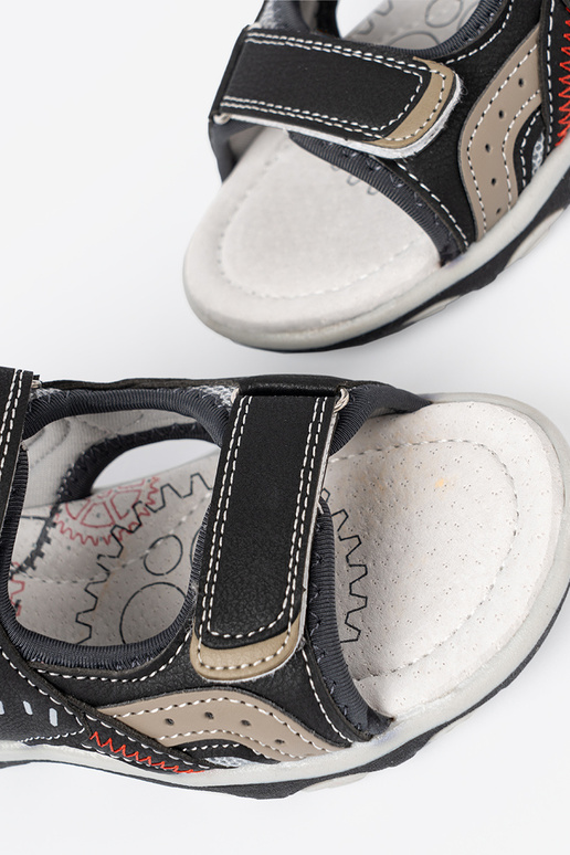 juodos spalvos sandalai berniukiškas