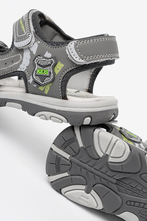 berniukų sandalai Velcro pilkos spalvos