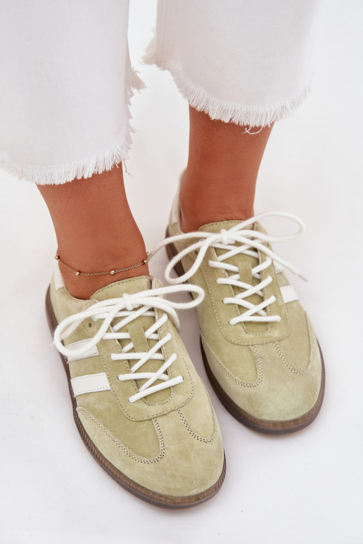 Žemas Oda Sneakers modelio batai Moteriškas Kalkės Ismina